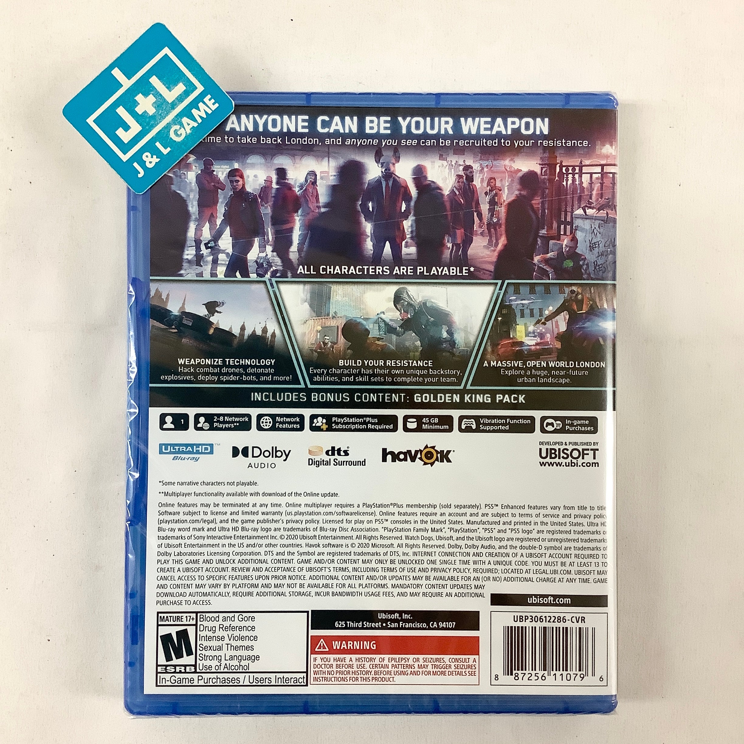 Watch Dogs: Legion - (PS5) PlayStation 5 Video Games Ubisoft   