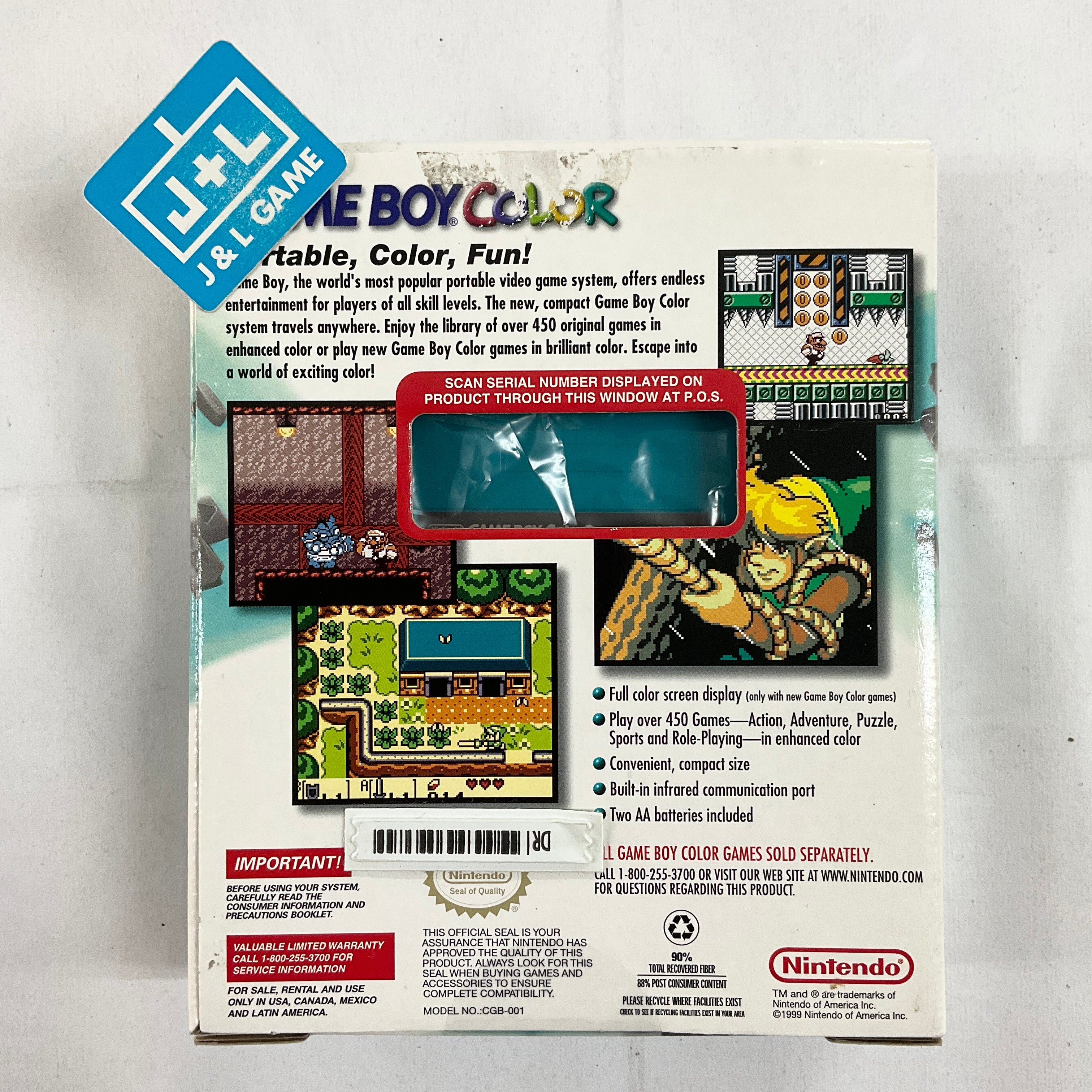 Nintendo Game Boy Color Console (Teal) - (GBC) Game Boy Color [Pre-Owned] Consoles Nintendo   