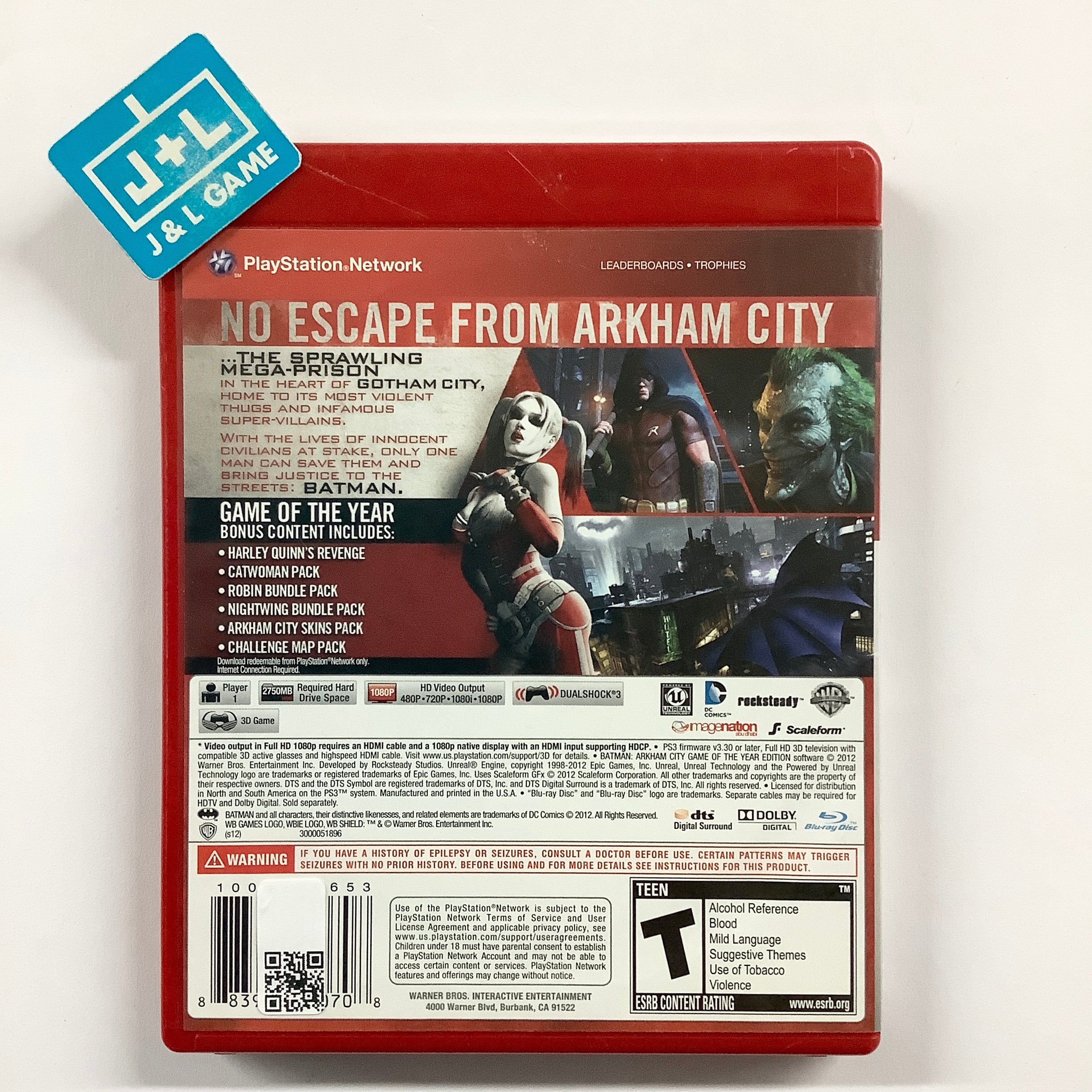 Batman: Arkham City - Game of the Year Edition (Greatest Hits) - (PS3) PlayStation 3 {Pre-Owned] Video Games Warner Bros. Interactive Entertainment   