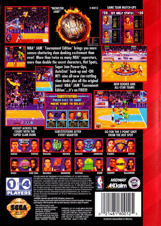 NBA Jam Tournament Edition - SEGA Genesis [Pre-Owned] Video Games Acclaim   