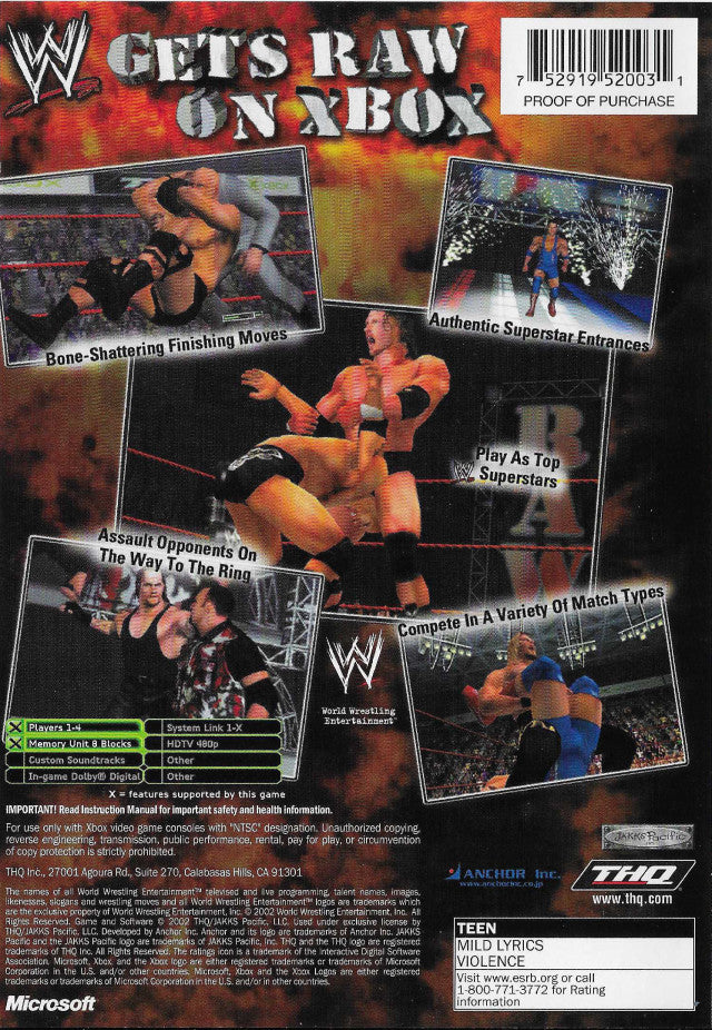 WWE Raw (Platinum Hits) - Xbox Video Games THQ   