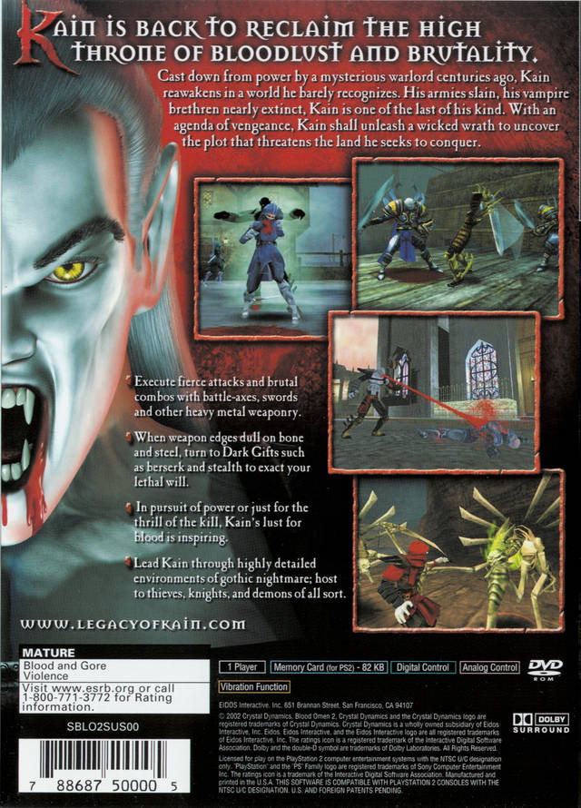 Blood Omen 2 - (PS2) PlayStation 2 [Pre-Owned] Video Games Eidos Interactive   