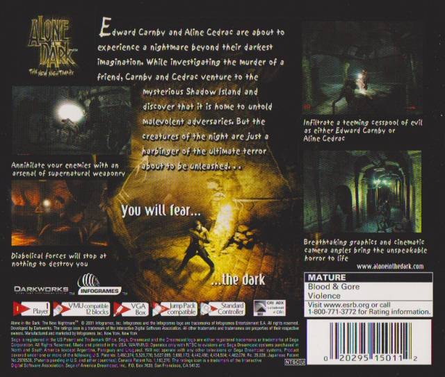 Alone in the Dark: The New Nightmare  - (DC) SEGA Dreamcast  [Pre-Owned] Video Games Infogrames   