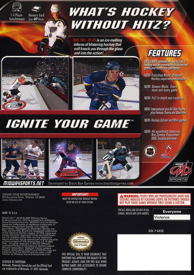 NHL Hitz 20-03 - (GC) GameCube [Pre-Owned] Video Games Midway   