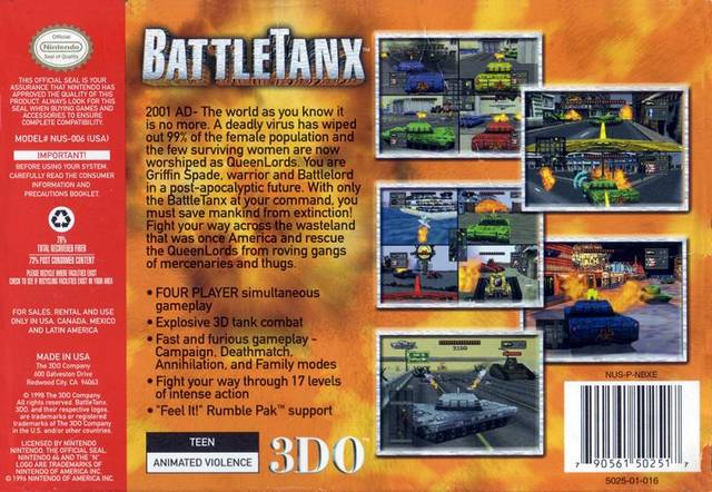 BattleTanx - (N64) Nintendo 64  [Pre-Owned] Video Games 3DO   