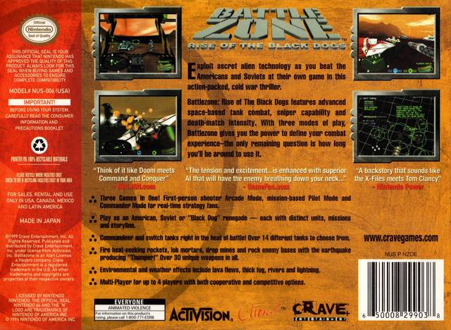 Battlezone: Rise of the Black Dogs - (N64) Nintendo 64 [Pre-Owned] Video Games Crave   