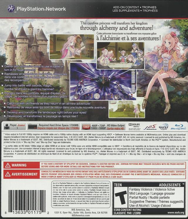 Atelier Meruru: The Apprentice of Arland - (PS3) PlayStation 3 Video Games NIS America   