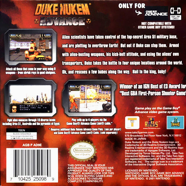 Duke Nukem Advance - (GBA) Game Boy Advance [Pre-Owned] Video Games Take-Two Interactive   