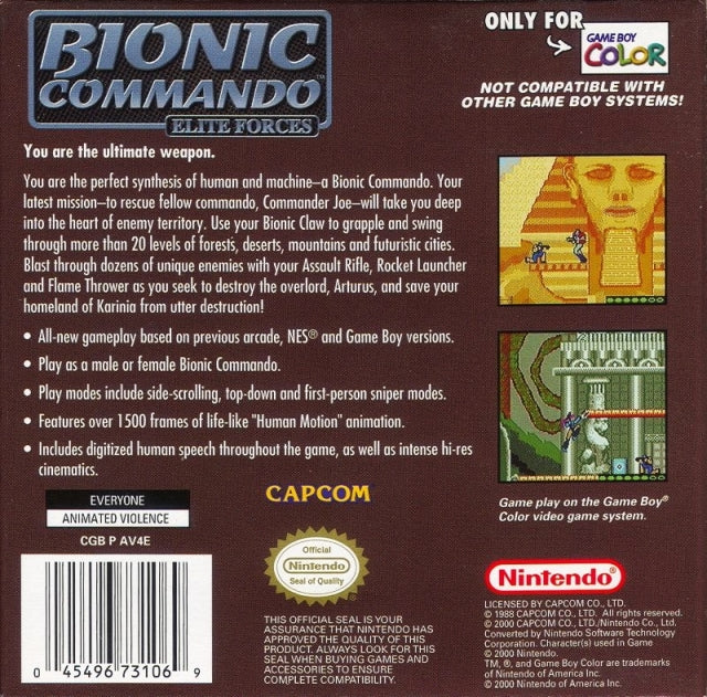 Bionic Commando: Elite Forces - (GBC) Game Boy Color [Pre-Owned] Video Games Nintendo   