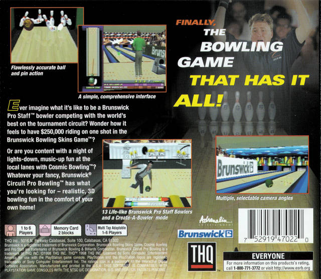 Brunswick Circuit Pro Bowling - (PS1) PlayStation 1 [Pre-Owned] Video Games THQ   