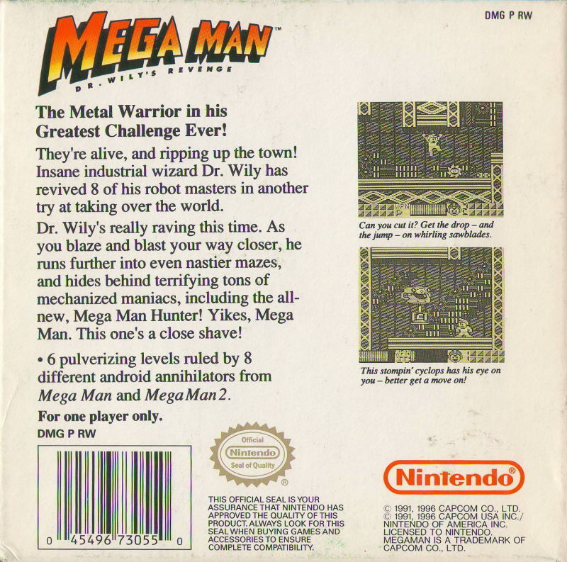 Mega Man: Dr. Wily's Revenge (Player's Choice) - (GB) Game Boy [Pre-Owned] Video Games Capcom   