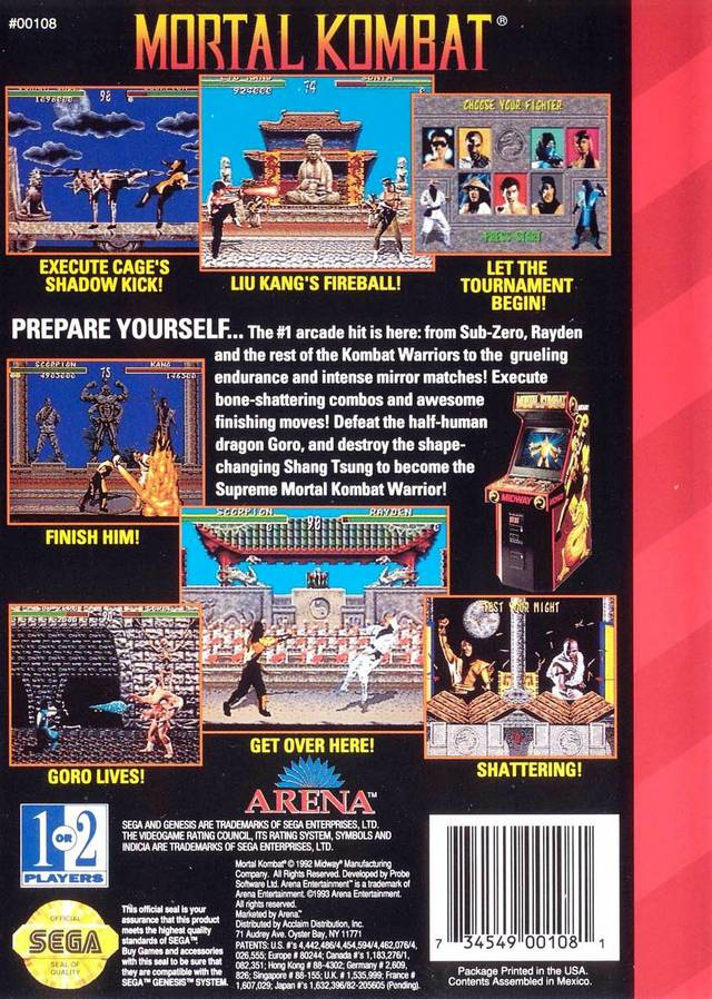 Mortal Kombat - (SG) SEGA Genesis [Pre-Owned] Video Games Arena   