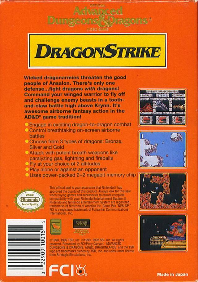 Advanced Dungeons & Dragons: DragonStrike - (NES) Nintendo Entertainment System [Pre-Owned] Video Games Pony Canyon   