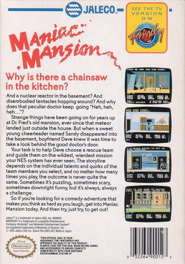 Maniac Mansion - (NES) Nintendo Entertainment System [Pre-Owned] Video Games Jaleco Entertainment   