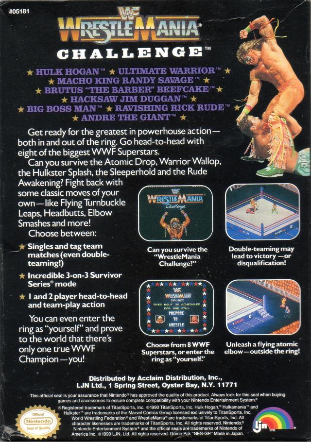 WWF WrestleMania Challenge - (NES) Nintendo Entertainment System [Pre-Owned] Video Games LJN Ltd.   