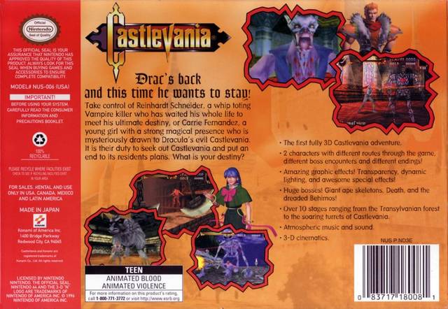 Castlevania - (N64) Nintendo 64 [Pre-Owned] Video Games Konami   