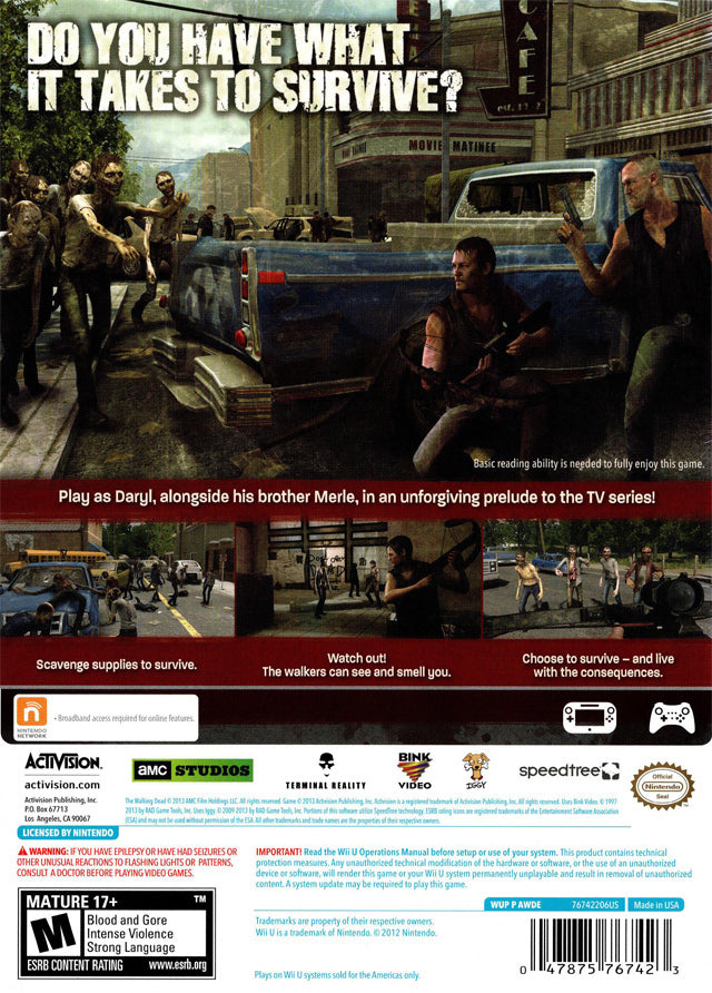 The Walking Dead: Survival Instinct - Nintendo Wii U Video Games Activision   