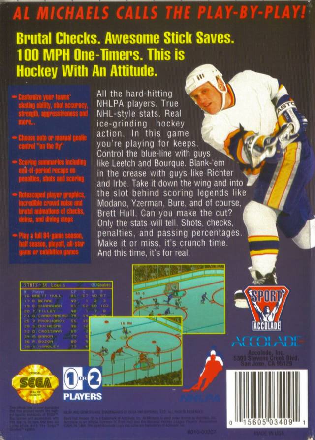 Brett Hull Hockey 95 - (SG) SEGA Genesis [Pre-Owned] Video Games Accolade   