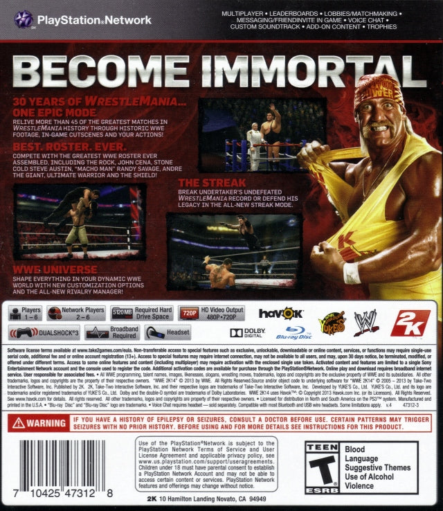 WWE 2K14 - (PS3) PlayStation 3 [Pre-Owned] Video Games 2K Games   