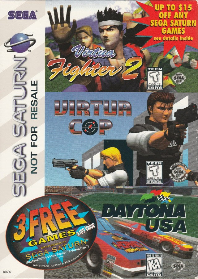 3 Free Games With Purchase of Sega Saturn - (SS) SEGA Saturn [Pre-Owned] Video Games Sega   