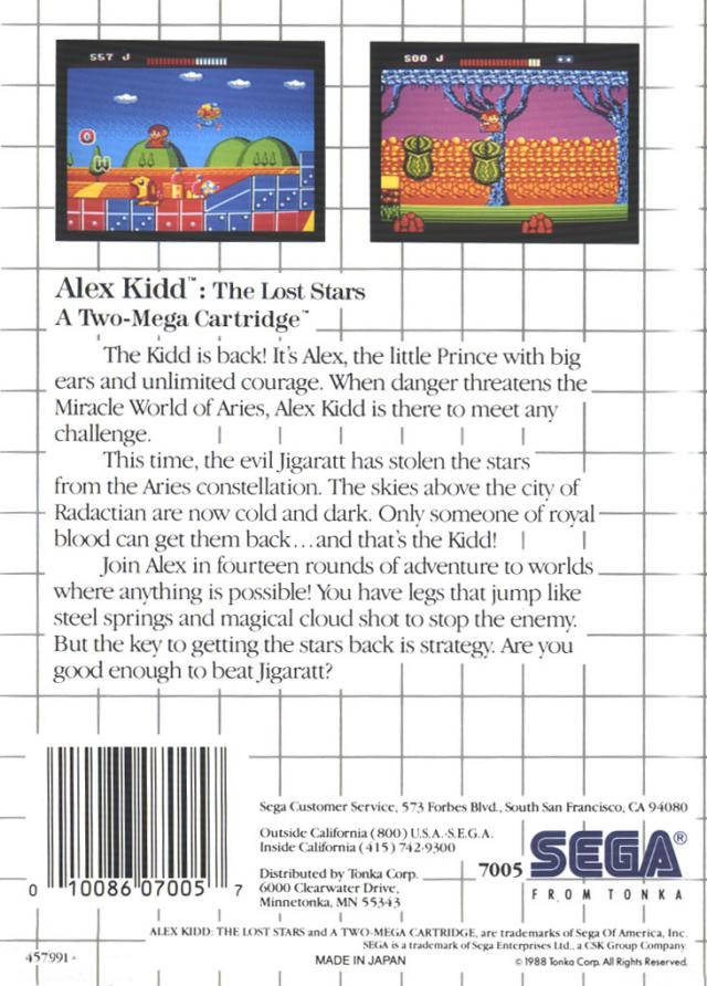 Alex Kidd: The Lost Stars - SEGA Master System [Pre-Owned] Video Games Sega   