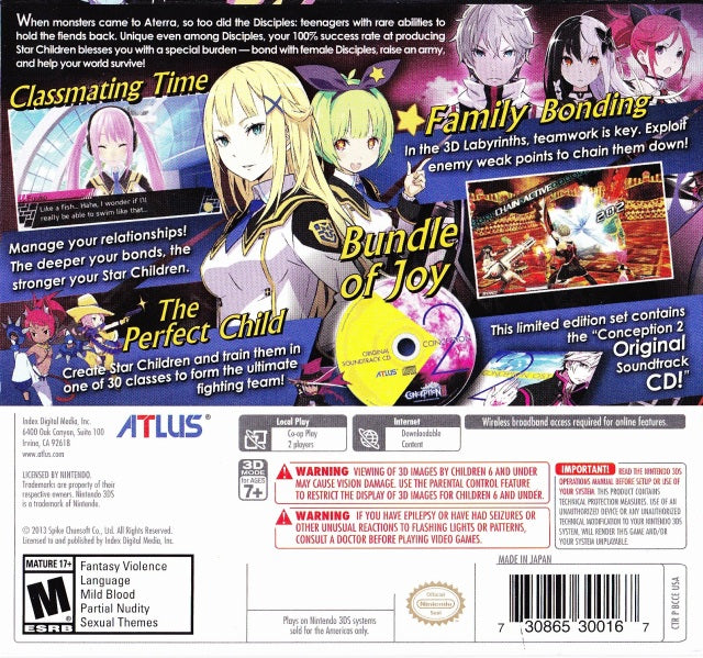 Conception II: Children of the Seven Stars (with Soundtrack CD) - Nintendo 3DS Video Games Atlus   