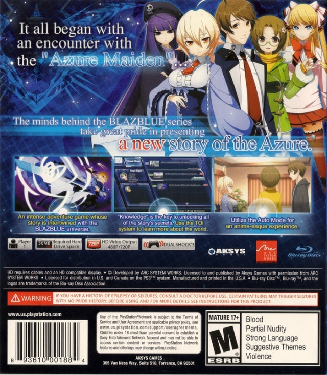 XBLAZE Code: Embryo - PlayStation 3 Video Games Aksys Games   