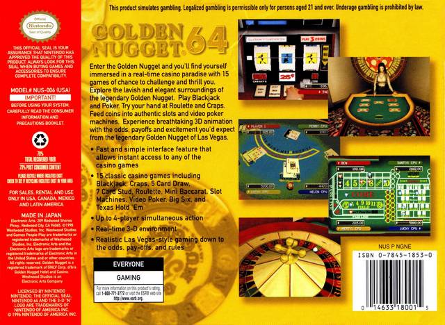 Golden Nugget 64 - (N64) Nintendo 64 [Pre-Owned] Video Games Electronic Arts   