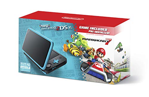 New Nintendo 2DS XL - Black + Turquoise With Mario Kart 7 Pre-installed - Nintendo 2DS Consoles Nintendo   