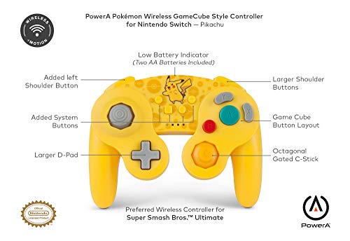 PowerA Wireless Controller (GameCube Style Pikachu) - (NSW) Nintendo Switch Accessories PowerA   