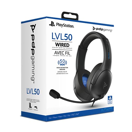 PDP Gaming LVL50 Wired Headset (Black) - (PS4) Playstation 4 Accessories PDP   