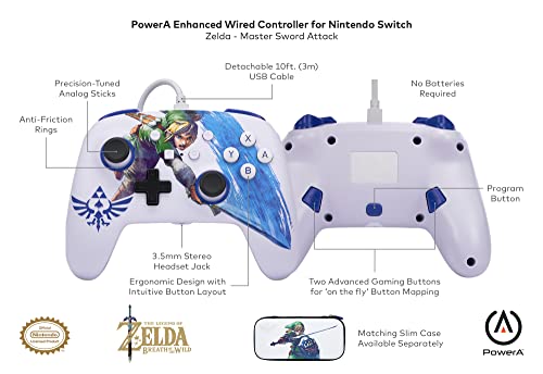 PowerA Enhanced Wired Controller (Master Sword Attack) - (NSW) Nintendo Switch Accessories PowerA   