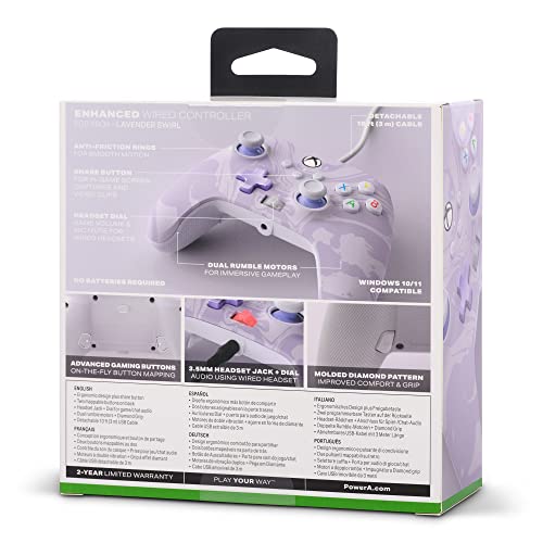 PowerA Enhanced Wired Controller (Lavender Swirl) - (XSX) Xbox Series X Accessories PowerA   