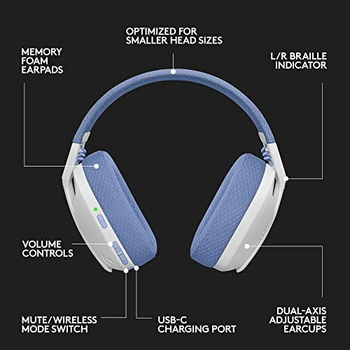 Logitech G435 Wireless Bluetooth Gaming Headset (White) - (PS4) Playstation 4 Accessories Logitech G   