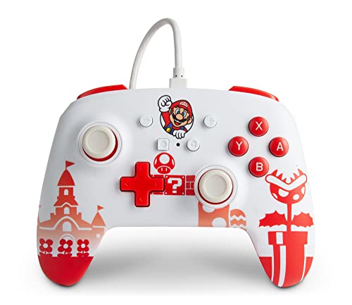 PowerA Enhanced Wired Controller (Mario Red/White) - (NSW) Nintendo Switch Accessories PowerA   