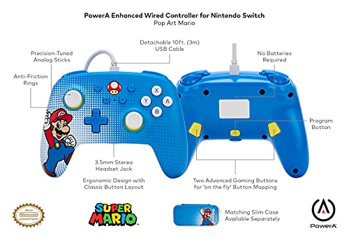 PowerA Enhanced Wired Controller (Mario Pop Art) - (NSW) Nintendo Switch Accessories PowerA   