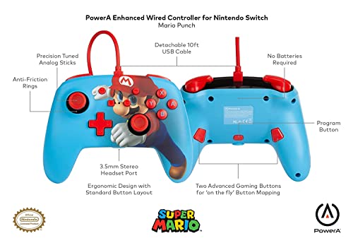 PowerA Enhanced Wired Controller (Mario Punch) - (NSW) Nintendo Switch Accessories PowerA   