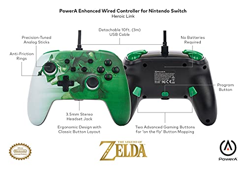 PowerA Enhanced Wired Controller (Heroic Link) - (NSW) Nintendo Switch Accessories PowerA   