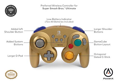 PowerA Wireless Controller (GameCube Style Gold) - (NSW) Nintendo Switch Accessories PowerA   