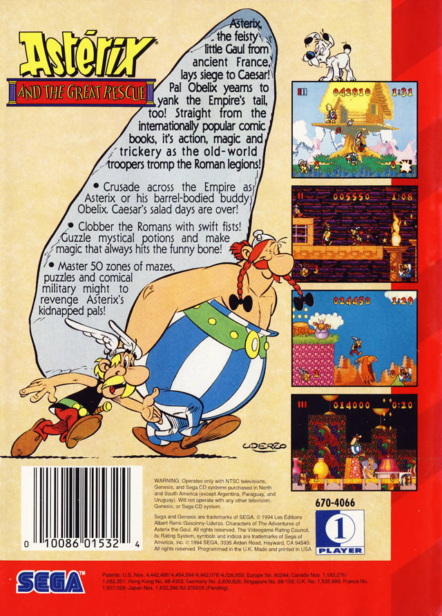 Asterix and the Great Rescue - (SG) SEGA Genesis [Pre-Owned] Video Games Sega   