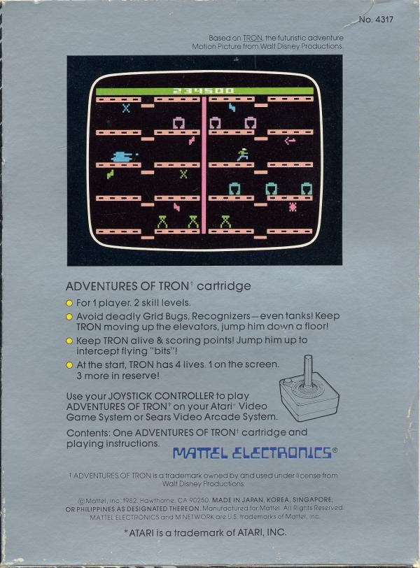 Adventures of Tron - Atari 2600 [Pre-Owned] Video Games Mattel   