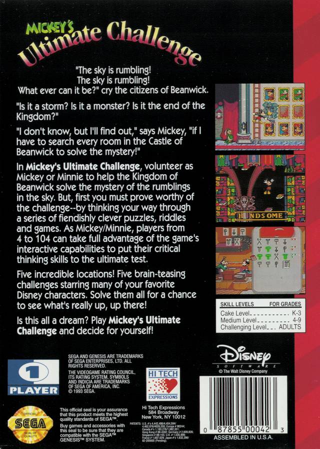 Mickey's Ultimate Challenge - SEGA Genesis [Pre-Owned] Video Games High Tech   