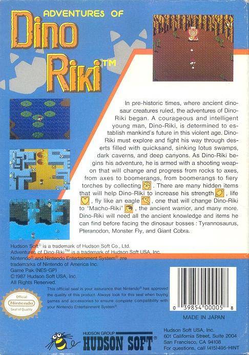 Adventures of Dino Riki - (NES) Nintendo Entertainment System [Pre-Owned] Video Games Hudson Soft   