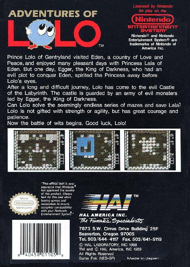 Adventures of Lolo - (NES) Nintendo Entertainment System [Pre-Owned] Video Games HAL Labs   