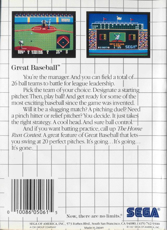 Great Baseball - SEGA Master System [Pre-Owned] Video Games Sega   