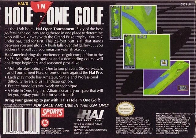 HAL's Hole in One Golf - (SNES) Super Nintendo [Pre-Owned] Video Games HAL Labs   