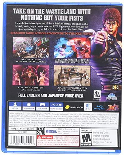 Fist of The North Star: Lost Paradise - (PS4) PlayStation 4 Video Games SEGA   