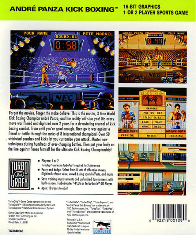 Andre Panza Kick Boxing - TurboGrafx-16 [Pre-Owned] Video Games Turbo Technologies, Inc.   