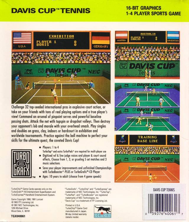 Davis Cup Tennis - TurboGrafx-16 [Pre-Owned] Video Games NEC   