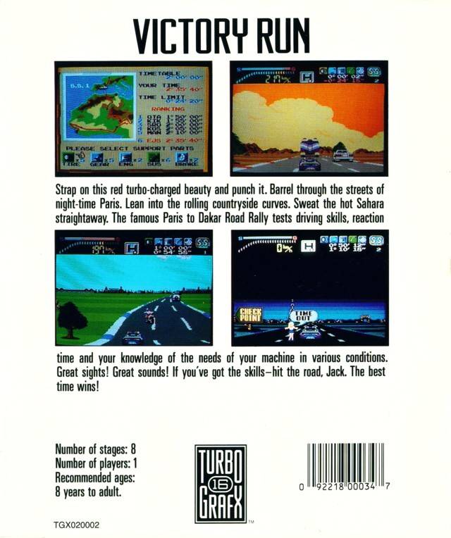 Victory Run - TurboGrafx-16 [Pre-Owned] Video Games Hudson   